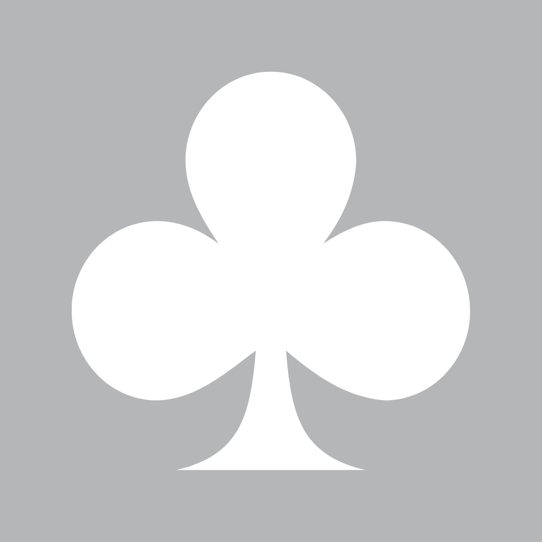 A whie club icon on a silver background